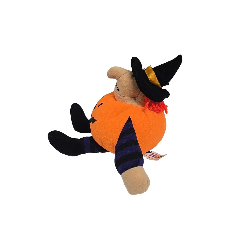 Toy Hut Vintage Halloween Witch Pumpkin Jack O Lantern Plush Stuffed Toy 6 Inch